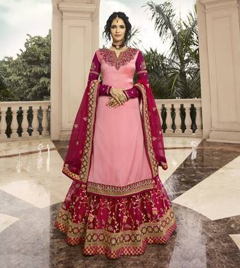 Baby Pink Embroidered Satin Salwar 1