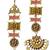 Designer Ethnic Indian Bollywood Kundan Yellow Pink Meenakari Earrings Set