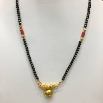 Women'S Jewellery Gold Plated Mangalsutra  Chain Golden Vati Tanmaniya Pendant 2