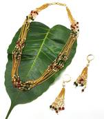 Pride Necklace Set Multicolor White Pearl Beads Multi Layer Mala Necklace With Earrings Gold Chain Mangalsutra