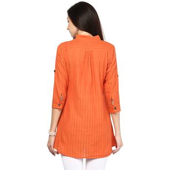 Orange Printed Cotton Tunics 3
