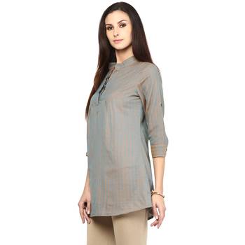 Grey Printed Cotton Tunics 4