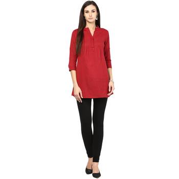 Maroon Printed Cotton Tunics 1