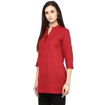 Maroon Printed Cotton Tunics 4
