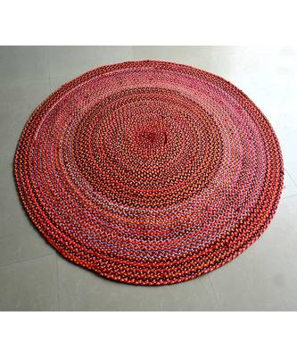 multicolor plain cotton rugs Large Round 1