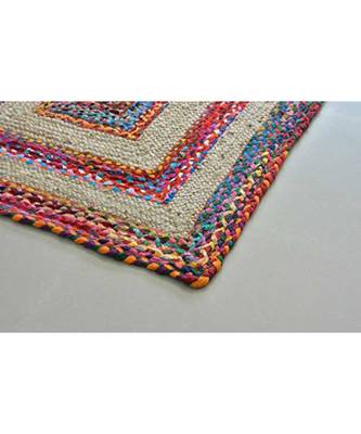 multicolor plain jute rugs 4 feet X 6 feet 3