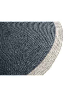 Grey plain cotton rugs Medium Round 3