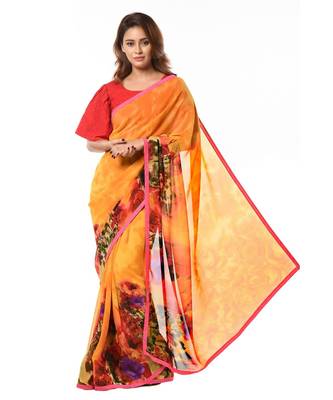 Golden yellow georgette beauty 2