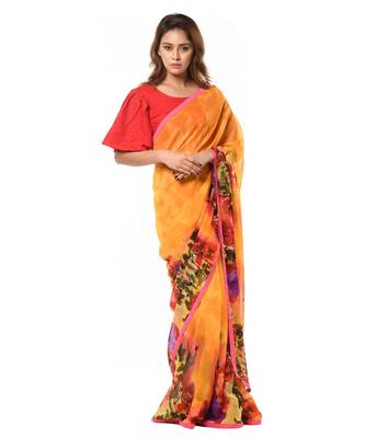 Golden yellow georgette beauty 3