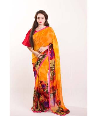 Golden yellow georgette beauty 4