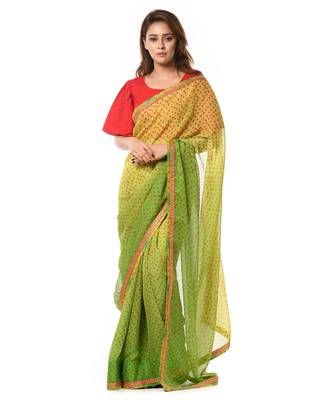 Green bandhani beauty 1