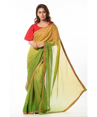 Green bandhani beauty 3