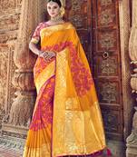 Orange woven patola saree with blouse