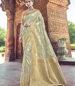 Light Grey Woven Patola Saree With Blouse