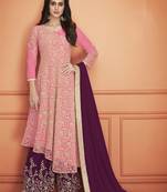 Pink embroidered net salwar