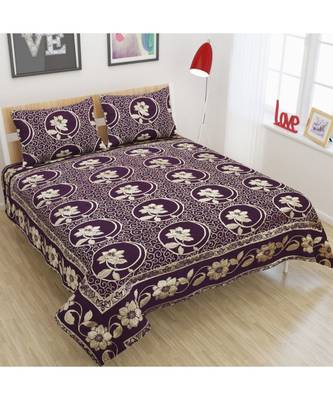 FRIMERR Soft Touch Chenille Fabric Jacquard Woven Heavy Double bed sheet with two pillow covers 1