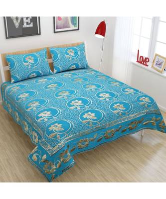 FRIMERR Soft Touch Chenille Fabric Jacquard Woven Heavy Double bed sheet with two pillow covers 1