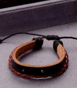Cool Stacked Black Brown Leather Wrap Bracelet