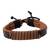Cool Stacked Black Leather Blue Wrap Bracelet