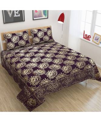 FRIMERR Soft Touch Chenille Fabric Jacquard Woven Heavy Double bed sheet with two pillow covers 1