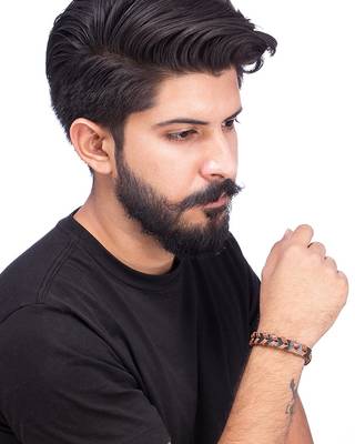 Black Leather Brown Woven Bracelet from Cool Stacked 3