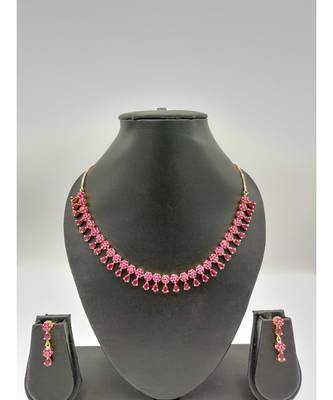 red american diamonds necklace sets 2