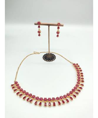 red american diamonds necklace sets 1