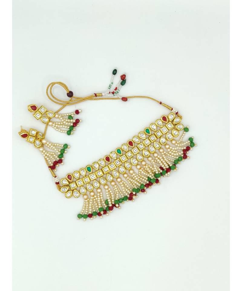 Multicolor Kundan Beaded Necklace Sets