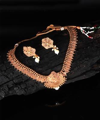 Gold Plated Traditional Design Necklace Sets 1