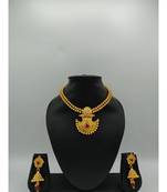 Gold Plated Ruby Studded Necklace Sets