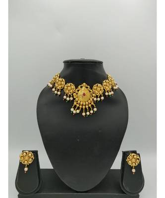Traditional Flower Gold Plated Necklace Sets For Women 1