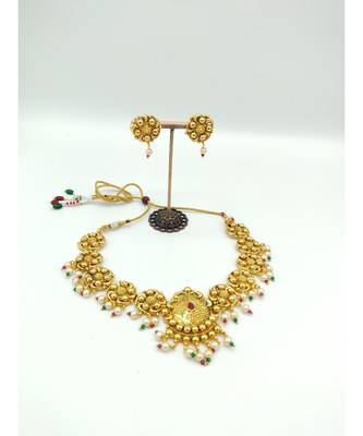 Traditional Flower Gold Plated Necklace Sets For Women 2