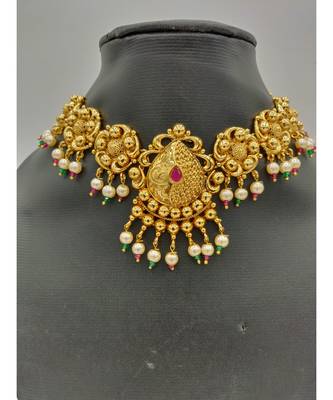 Traditional Flower Gold Plated Necklace Sets For Women 4