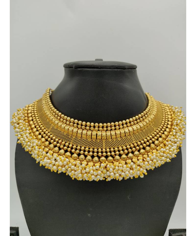 Traditional Gold Polki South Indian Style Necklace Sets
