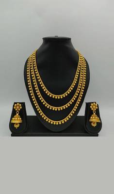 3-Layer Gold Plated Traditional Necklace Set 1