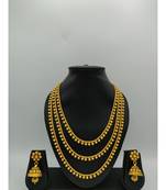 Gold Plated Multi Layer Traditional Necklace Sets For Womens