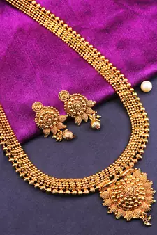 Gold Plated Traditional Designer South Indian Necklace Sets