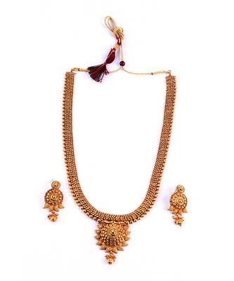 Gold Plated Traditional Designer South Indian Necklace Sets 3