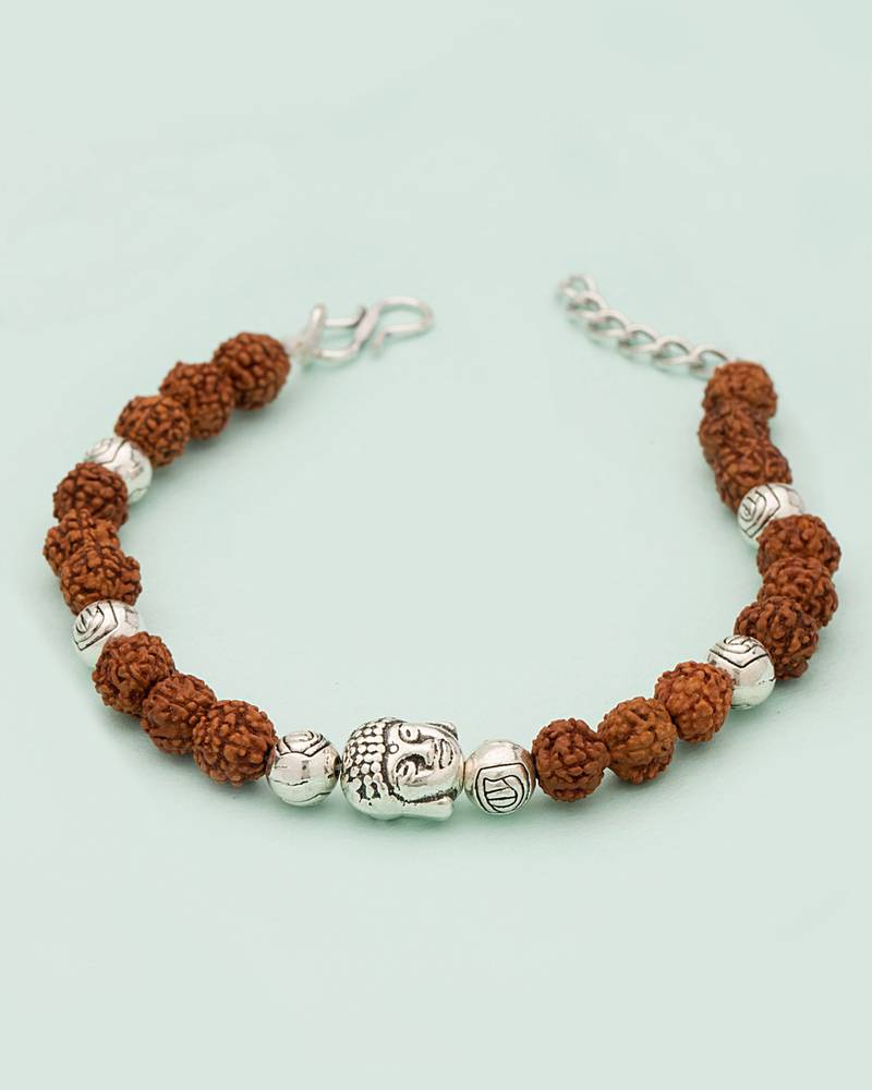 Divine 'Lord Buddha' Rudraksha Beaded Bracelet
