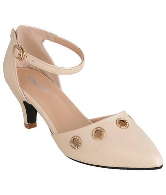 cream SHOES KITTEN HEELS SANDALS 1
