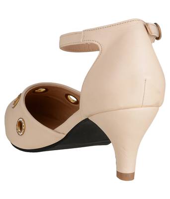 cream SHOES KITTEN HEELS SANDALS 3