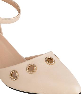 cream SHOES KITTEN HEELS SANDALS 5