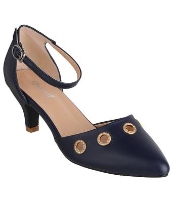 blue SHOES KITTEN HEELS SANDALS 1