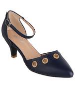 blue SHOES KITTEN HEELS SANDALS