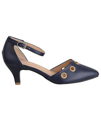 blue SHOES KITTEN HEELS SANDALS 2