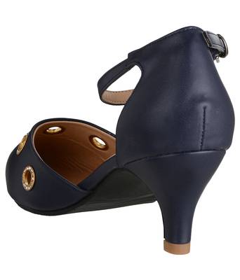 blue SHOES KITTEN HEELS SANDALS 3