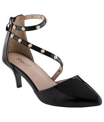 black SHOES KITTEN HEELS SANDALS 1