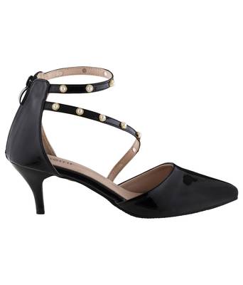 black SHOES KITTEN HEELS SANDALS 2