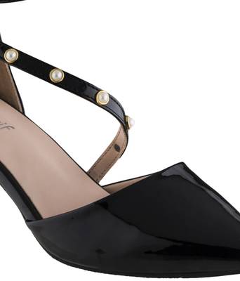 black SHOES KITTEN HEELS SANDALS 5