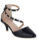 blue SHOES KITTEN HEELS SANDALS